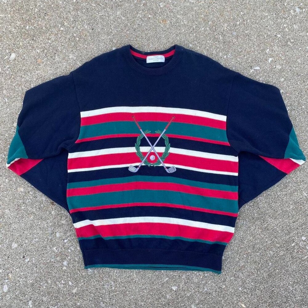 Vintage striped golf sweatshirt sweater